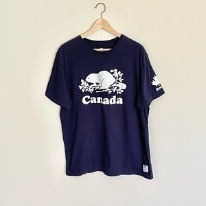 Roots Navy Blue Canada Short Sleeve Tee